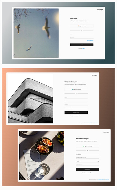 Sign Up Page - Photography Website ui ux ux design website design