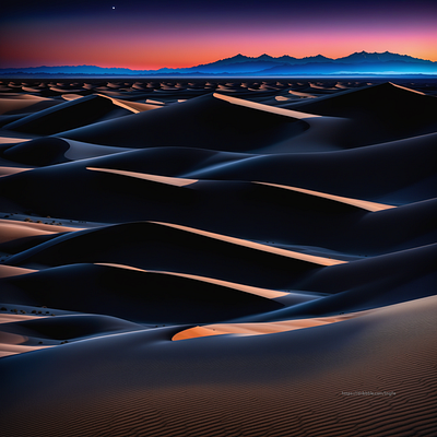 Desert Sands Embrace the Twilight Glow in the Mojave 3d ai aigc artwork branding colorful design illustration landscape nature textured visual