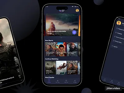 Short Video Streaming App app clean design logo minimal modern movie app online streaming short video streaming platform ui ux video platform video sharing video streaming video streaming app