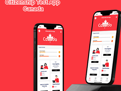 Canada Citizenship Preparation App: UI/UX Design branding canada citizenship citizenship test prep design inspiration education app mobile app design practice tests ui uiux uiux design uiuxdesign user experience ux