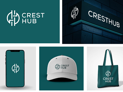Crest Hub Logo Design Project Presentation brand identity branding ch letter logo ch logo chc logo design graphic design letter logo logo logo design logo for sale logoinspiration logotype typography