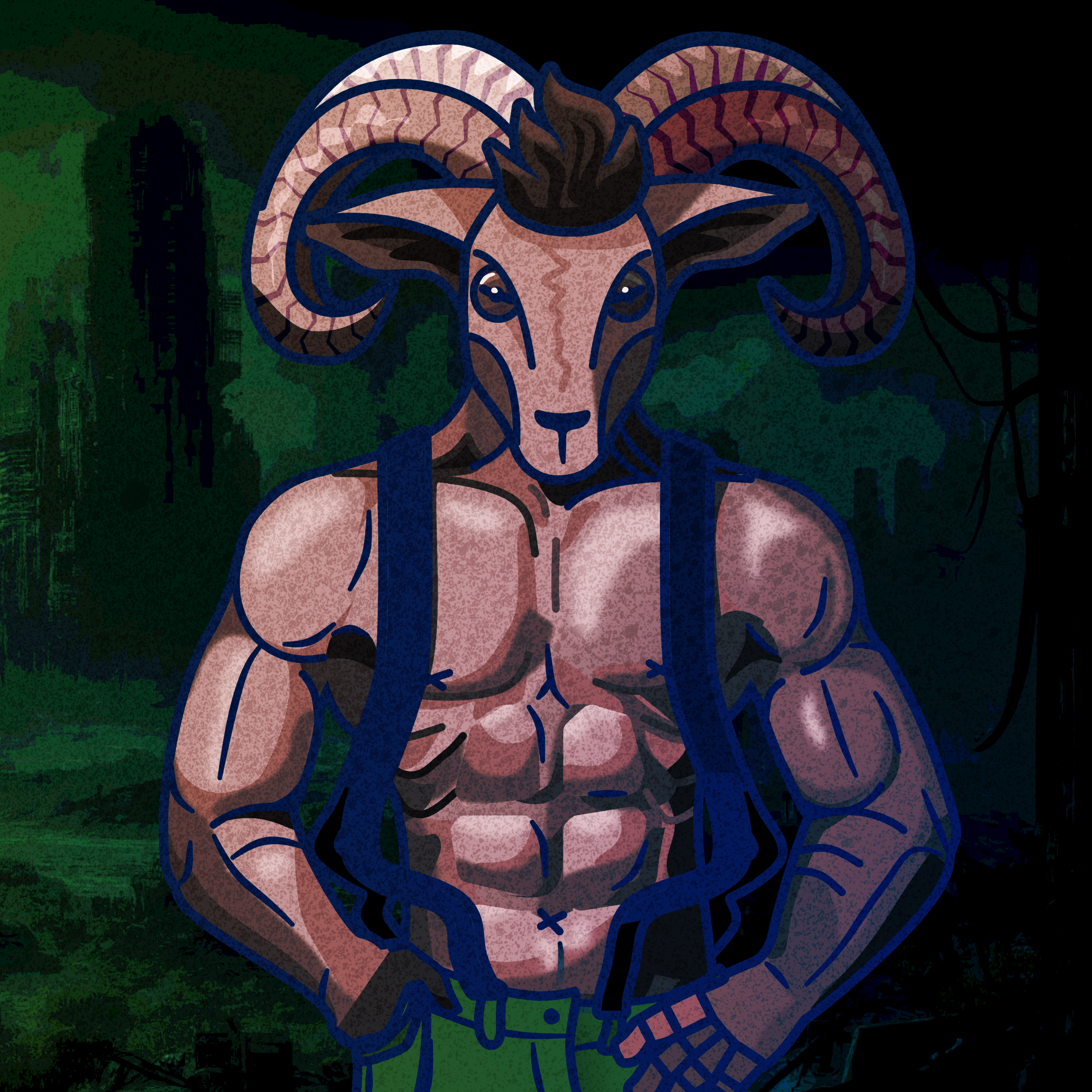 Vector version of original goat man affinity designer illustration vector