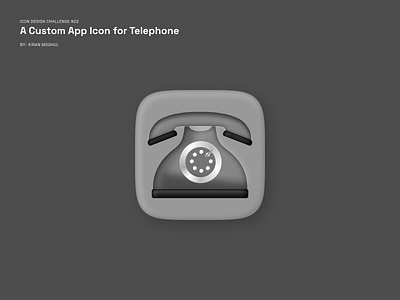 22. Icon Design - a Custom App Icon for Telephone 3d branding dark design graphic design icon illustration logo logo design mobile design redesign telephone ui uichallenge ux uxdesigner uxui