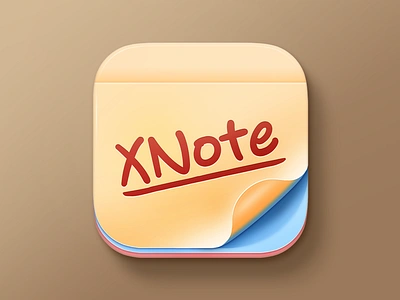 XNote App Icon 3d amblem androd icon appstore branding calendar folded paper icon googleplay graphic design illustrator ios icon iphone icon logo note note icon note iphone icon notes paper photoshop