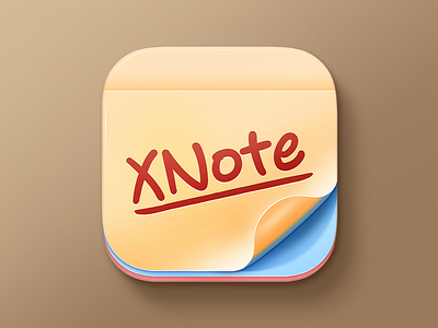 XNote App Icon 3d amblem androd icon appstore branding calendar folded paper icon googleplay graphic design illustrator ios icon iphone icon logo note note icon note iphone icon notes paper photoshop ui