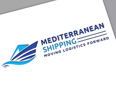 Mediterranean Shipping 2d branding business logo design graphic design illustration logo logo mark minimalism ui