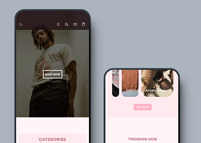Homepage design for thrift store mobile app creative entrylevel figma thrift store ui ux design visual design