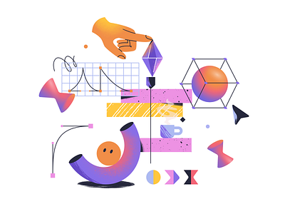 Motion Design Website Illustration abstract animation art character colorful flat graphic design illustration illustrator motion motion graphics shapes