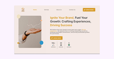 A Hero section of a Growth-focused business branding hero section product ui