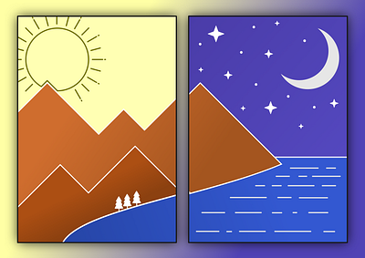 Sun and Moon Design design graphic design inkscape poster vector
