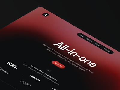 White Label SaaS – Landing Page [WIP] dark theme design homepage landing page music one page red saas ui ux