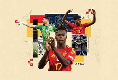 La Roja — 2024 Eurocup collage collage illustration design football graphic design illustration soccer spain