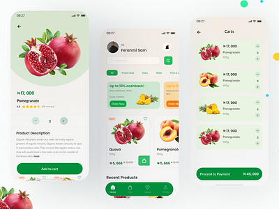Grocery E-commerce Mobile App (Product details, carts, and home) carts design e commerce ecommerce grocery inspiration mobile app product details ui uiux