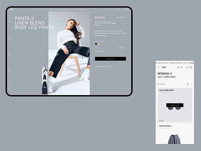 Zuri / eCommerce Website contemporany design diseño diseño web ecommerce minimalist modern product page ui web web design website