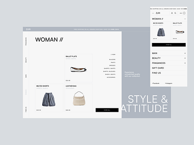 Zuri / eCommerce clean design diseño diseño web ecommerce minimal modern product page ui web web design website