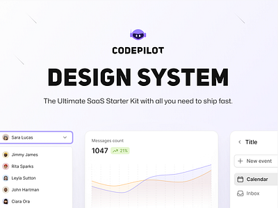 CODEPILOT - Design System boilerplate codepilot components dark dashboard design system elements saas starter kit ui web design white