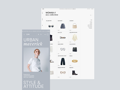 Zuri /eCommerce website clean design diseño diseño web fashion minimal modern product product page style typography ui web web design website
