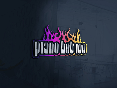 A music Logo with Piano style alphabets creative music alphabets media logo music logo musical fire logo piano logo