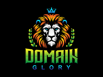 Domain Glory Logo cool lion face glory logo king logo lion face lion face front logo lion logo