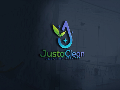 JustaClean Logo abstract logos cleaning logo cleaning services creative logo eco clean fresh logo water drop
