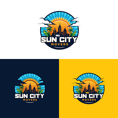 Logistic Logo city logo city movers logo logistic logo sun logo