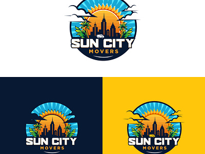 Logistic Logo city logo city movers logo logistic logo sun logo