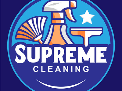 Supreme Cleaning circular logo clean cleaning items cleaning logo cleaning services logo mop logo shower logo smiley logos start cleaning supreme cleaning supreme logo