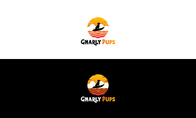 Gnarly Pups beach logo dog logo dog surfing logo pet beach pet care pet logo surfing logo
