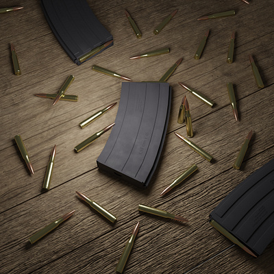 Magazine And Bullets 3d