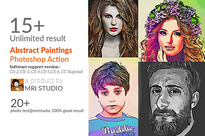 Abstract Paintings Photoshop Action action branding design effect illustration ink art modern photo effect photoshop photoshop action psd ui
