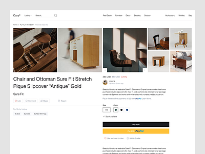 Cozy - Ecommerce Shop Page Details Screen animation b2b b2c buy cart clean design dipa inhouse ecommerce inventory landingpage marketplace modern saas sell shopping startup ui web design website