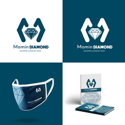 Momin diamond logo brand identity design branding logo design luxury logo minimalists logo modern logo