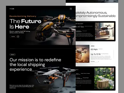 Delivery Drone Website Design advance ai drone aircraft delivery delivery website drone drone delivery dronewebsite landing page modern product delivery tech technology ui ui design uiux uiux design web design websitedesing