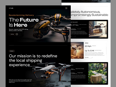 Delivery Drone Website Design advance ai drone aircraft delivery delivery website drone drone delivery dronewebsite landing page modern product delivery tech technology ui ui design uiux uiux design web design websitedesing