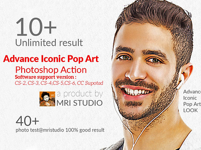 Advance Iconic Pop Art Photoshop Action branding design effect illustration ink art modern photo effect photoshop photoshop action ui