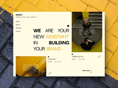 EXPECT - CREATIVE AGENCY brand identity branding creative design digital figma graphic design landing page minimalism mockup modern platform portfolio social typeface typography ui ux web design website