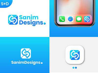 S+D Minimal Modern Digital Logo for SanimDesigns branding icon logo iconic logo letter logo logo sd sd letter logo sd logo