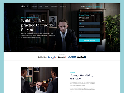 Ayala - Law Firm Website Design design law law firm ui web design website website design