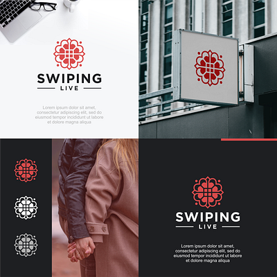 Swiping Live aplikasi branding graphic design logo love vektor