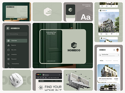 Homeco Brand Identity brand brand agency brand design brand identity design brand logo branding and identity corporate identity design identitydesign logo designer logodesign logos logotype modern logo real estate visual identity web design