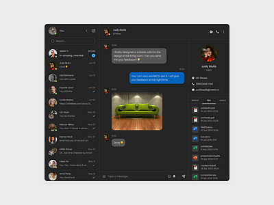 ChatBox (Dark Mode) app design chat chatbox component concept creative messanger ui uidesign