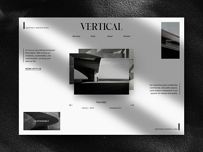 VERTICAL - ARCHITECTURE WEB DESGN architecture brand identity branding concept design designer figma graphic design landing page minimal minimalism mockup modern social typeface typography ui ux web design website