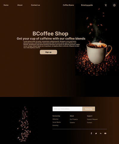 BCoffee shop web design graphic design ui web design