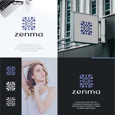 Zenma aplikasi branding grafis graphic design industri kecantikan kesehatan kosmetik logo love spiritual suplement ui vektor