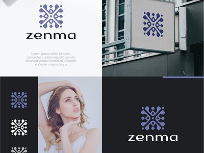 Zenma aplikasi branding grafis graphic design industri kecantikan kesehatan kosmetik logo love spiritual suplement ui vektor