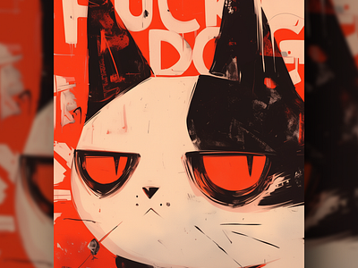 FCK DGS 0048 ai branding cat daliy design illustration poster print