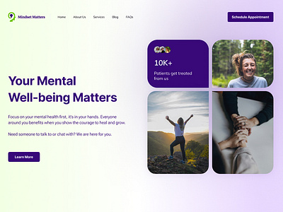 Mindset Matters a platform for one-on-one counseling and more branding freelance designer ui ux