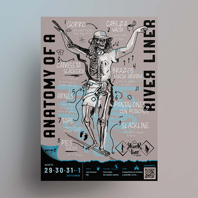 RiveRLine Festival Poster festival poster graphicdesign illustration poster posterdesing slackline illustration slackline poster