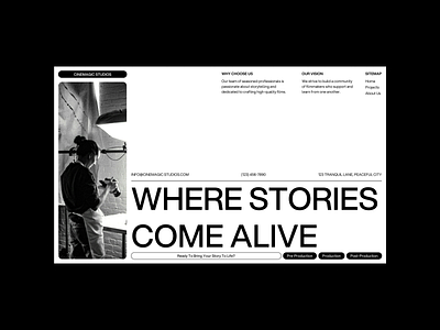 Cinemagic Studios || Homepage Concept graphic design ui