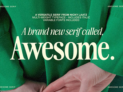 The Awesome Serif Family (32 Fonts) Free Download 80s 90s clean eighties expensive fashion fashionable feminine italic minimal modern posh retro serif stylish variable vintage woman women